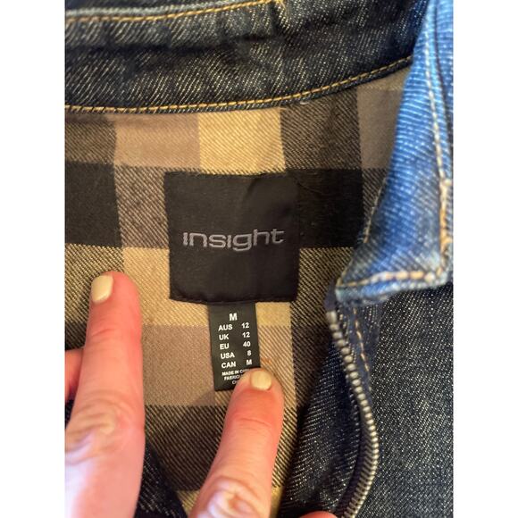 INSIGHT BOMBER CARGO FLIGHT DENIM JACKET MEDIUM - Picture 5 of 10